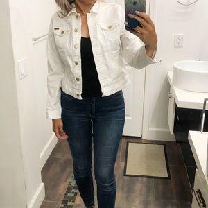 isaac mizrahi White Denim Jacket Size 4